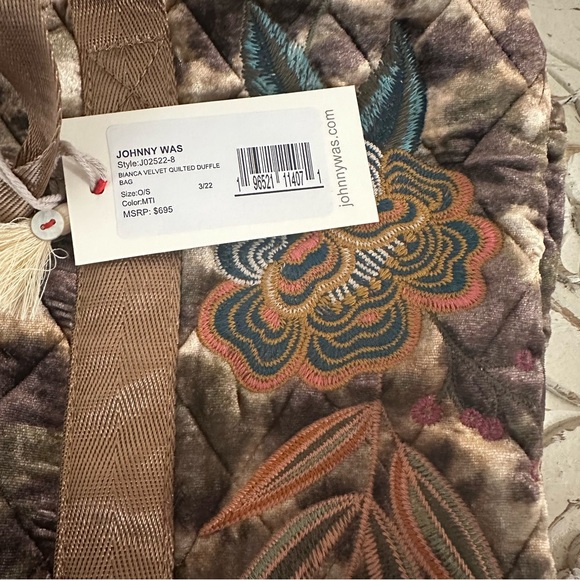 JOHNNY WAS Bianca Velvet Quilted Duffel - Picture 5 of 5